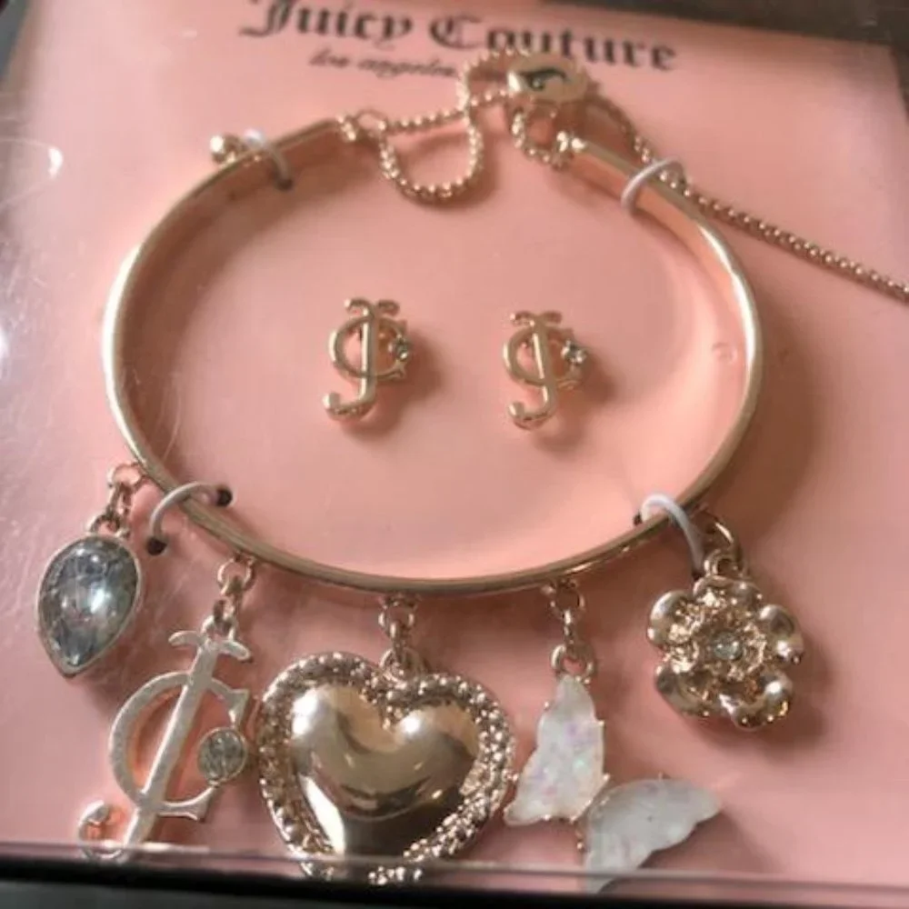 Juicy Couture Slider Charm Bracelet & Earring Set